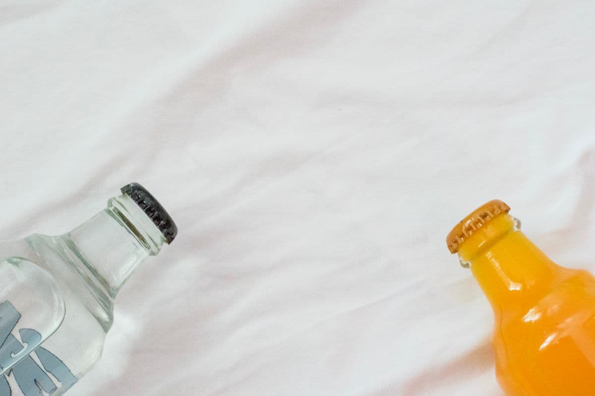 Beverage bottles on a clean background